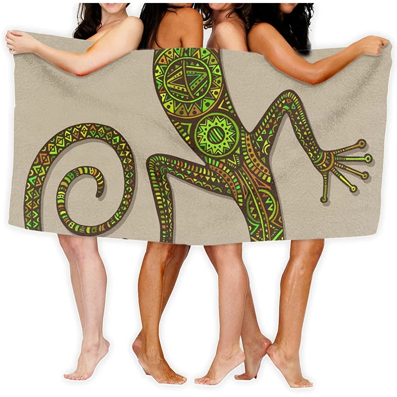 

Lizard pattern bath towel, 30" X 50" quick-drying towel, suitable for swimming pools, spas and gyms, 100% microfiber