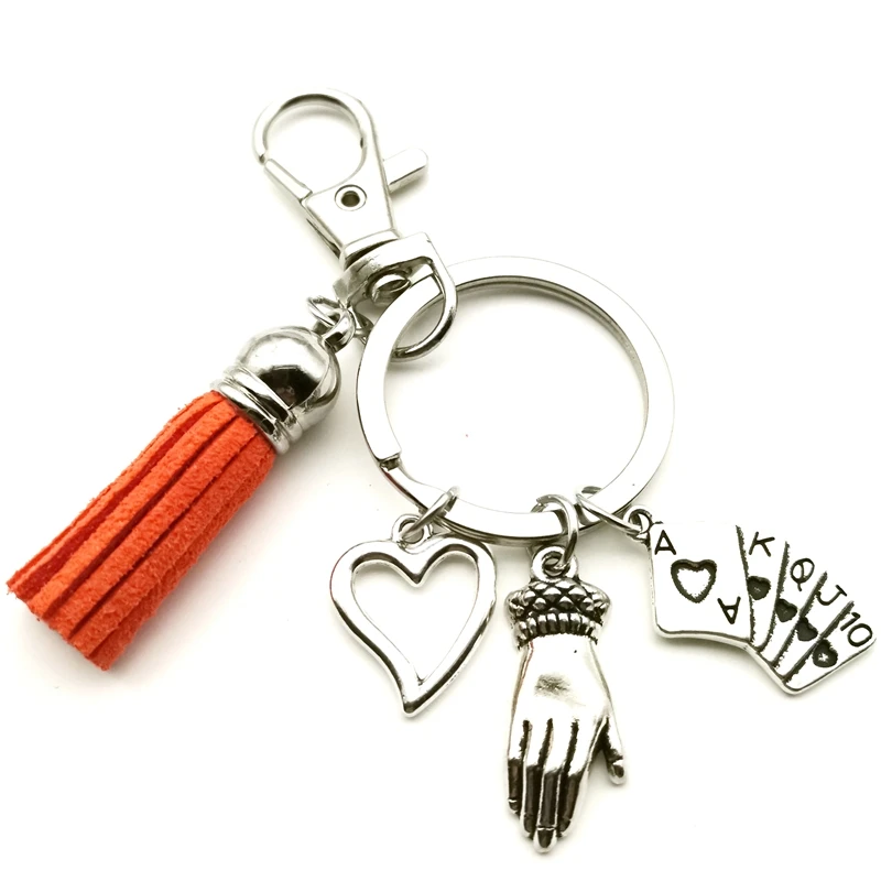 New 7 Color Fringed Lobster Buckle Fashion Love Poker Fashion Trend Trendy Palm Guide Keychain Magic Pendant Gift
New 7 Color Fringed Lobster Buckle Fashion Love Poker Fashion Trend Trendy Palm Guide Keychain Magic Pendant Gift