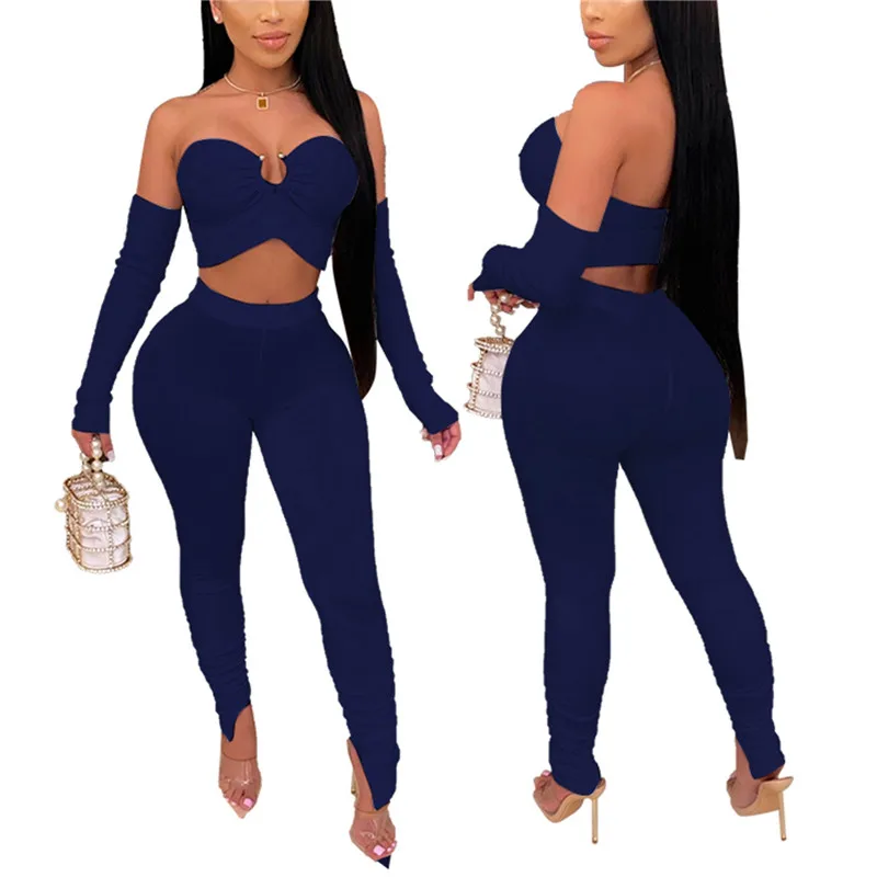 Women Slim 3Pcs Outfit Set Summer Spring Clothing Casual Off Shoulder Solid Color Crop Top+Stacked Pants+Sleeves Set Streetwear
Women Slim 3Pcs Outfit Set Summer Spring Clothing Casual Off Shoulder Solid Color Crop Top+Stacked Pants+Sleeves Set Streetwear