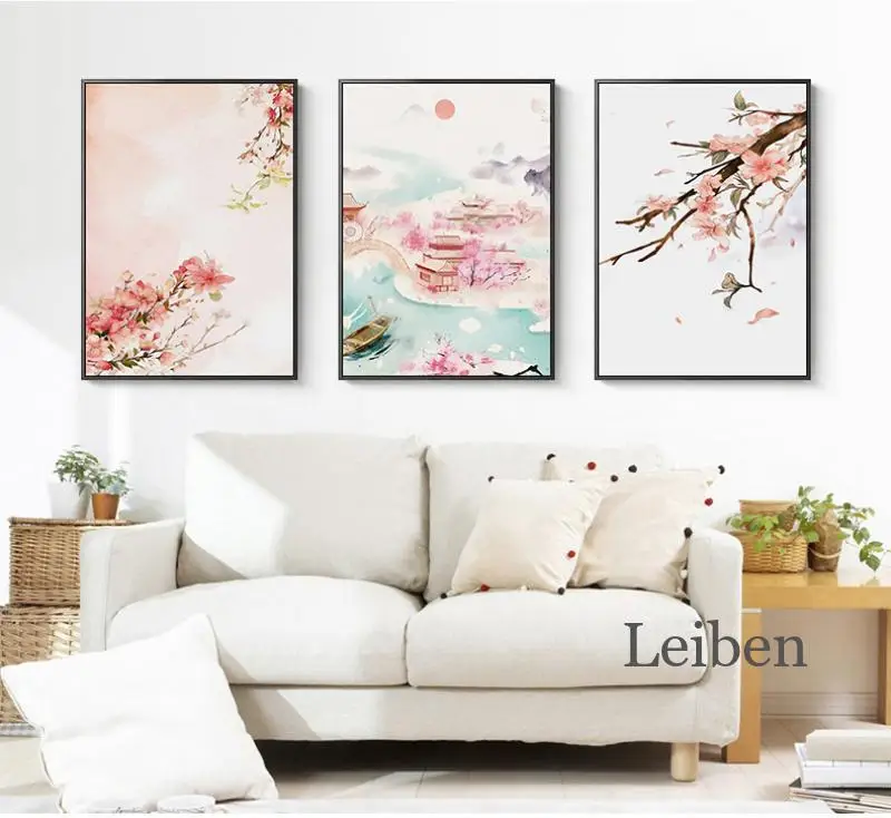 Chinese Landscape Canvas Painting Pink Flower Tree Scenery Abstract Wall Art Poster Picture for Living Room Modern Home Decor
Chinese Landscape Canvas Painting Pink Flower Tree Scenery Abstract Wall Art Poster Picture for Living Room Modern Home Decor