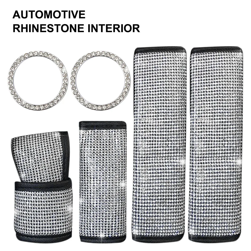 6pcs Shiny Car Interior Decoration for Women Bling Rhinestone Kit Seat Belt Cover Handbrake Gear Shift Cover Auto Accessories
6pcs Shiny Car Interior Decoration for Women Bling Rhinestone Kit Seat Belt Cover Handbrake Gear Shift Cover Auto Accessories