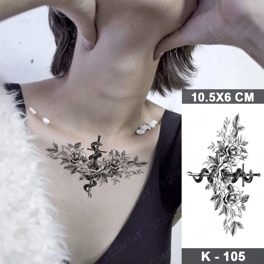 Snake Temporary Tattoo Sticker Dragon Dagger Rose Cross Flower Black Tatu Chest Neck Back Sexy Women Men Glitter Kids Body Art
Snake Temporary Tattoo Sticker Dragon Dagger Rose Cross Flower Black Tatu Chest Neck Back Sexy Women Men Glitter Kids Body Art