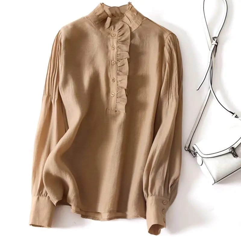 VONDA Women Casual High Neck Lace Tops Autumn Pleated Puff Sleeve Solid Blouse Retro Office Blusas Femininas Holiday Shirts
VONDA Women Casual High Neck Lace Tops Autumn Pleated Puff Sleeve Solid Blouse Retro Office Blusas Femininas Holiday Shirts