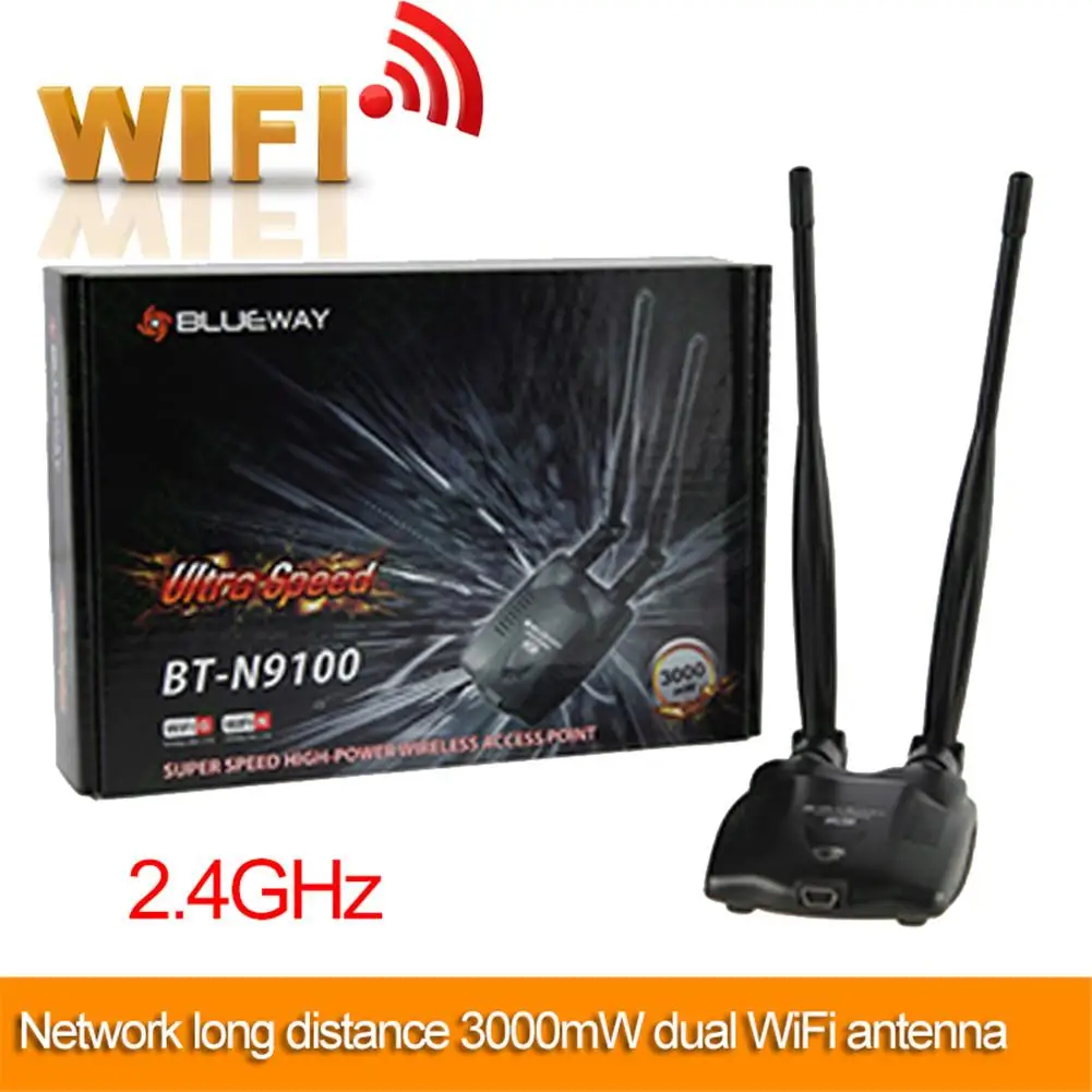 High Power 300Mbps Long Rang Wireless Network Card BT-N9100 Beini USB Wifi Adapter Dual Antenna Decoder Ralink 3070L Chipset | Компьютеры