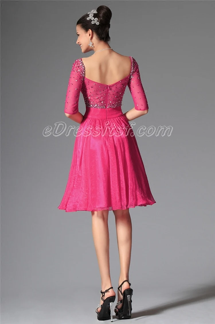 short Prom with half sleeves 2018 crystal Scoop Vestidos De Baile Sheer Top Party Graduation sexy sweetheat bridesmaid dress
short Prom with half sleeves 2018 crystal Scoop Vestidos De Baile Sheer Top Party Graduation sexy sweetheat bridesmaid dress