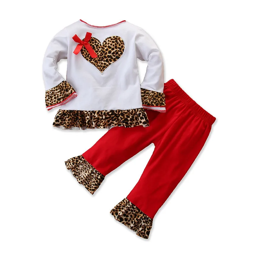 Spring Love Boutique Clothing Long Sleeve Girls Clothes Valentine's Day Leopard Printed Ruffle Pants Two Pcs Chrildren Outfit
Spring Love Boutique Clothing Long Sleeve Girls Clothes Valentine's Day Leopard Printed Ruffle Pants Two Pcs Chrildren Outfit