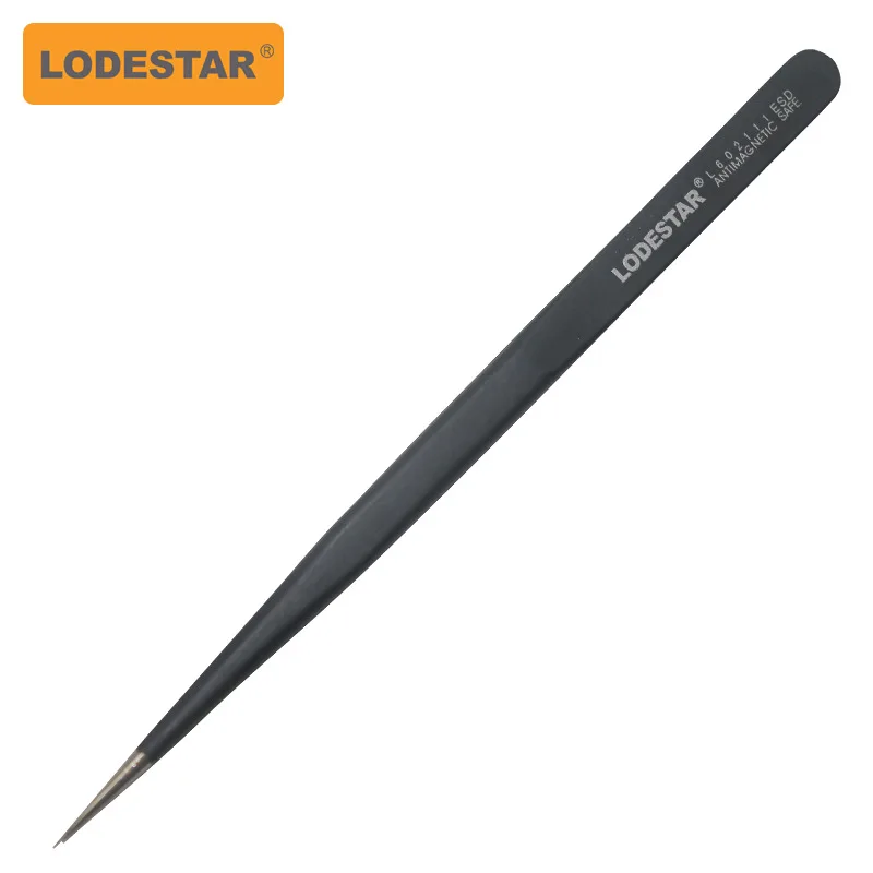 

LODESTAR L602111 Hardened Stainless Steel Pointed Tweezers Tool Tweezers Suitable for Electronic Components
