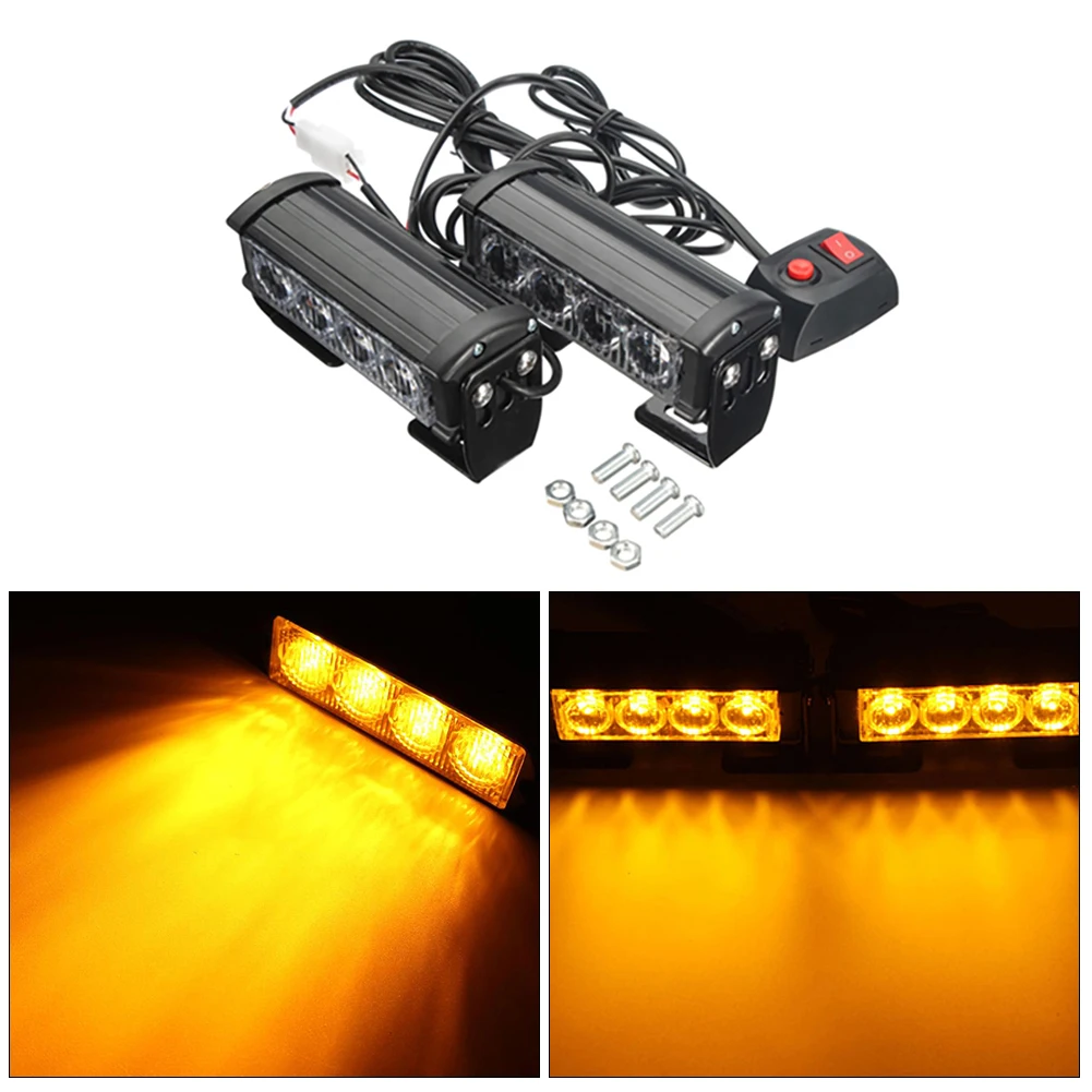 2pcs 12V Car 4 LED Strobe Flashing Lights 7 Light Modes Waterproof Grille Light Warning Lights Emergency Lamp
2pcs 12V Car 4 LED Strobe Flashing Lights 7 Light Modes Waterproof Grille Light Warning Lights Emergency Lamp