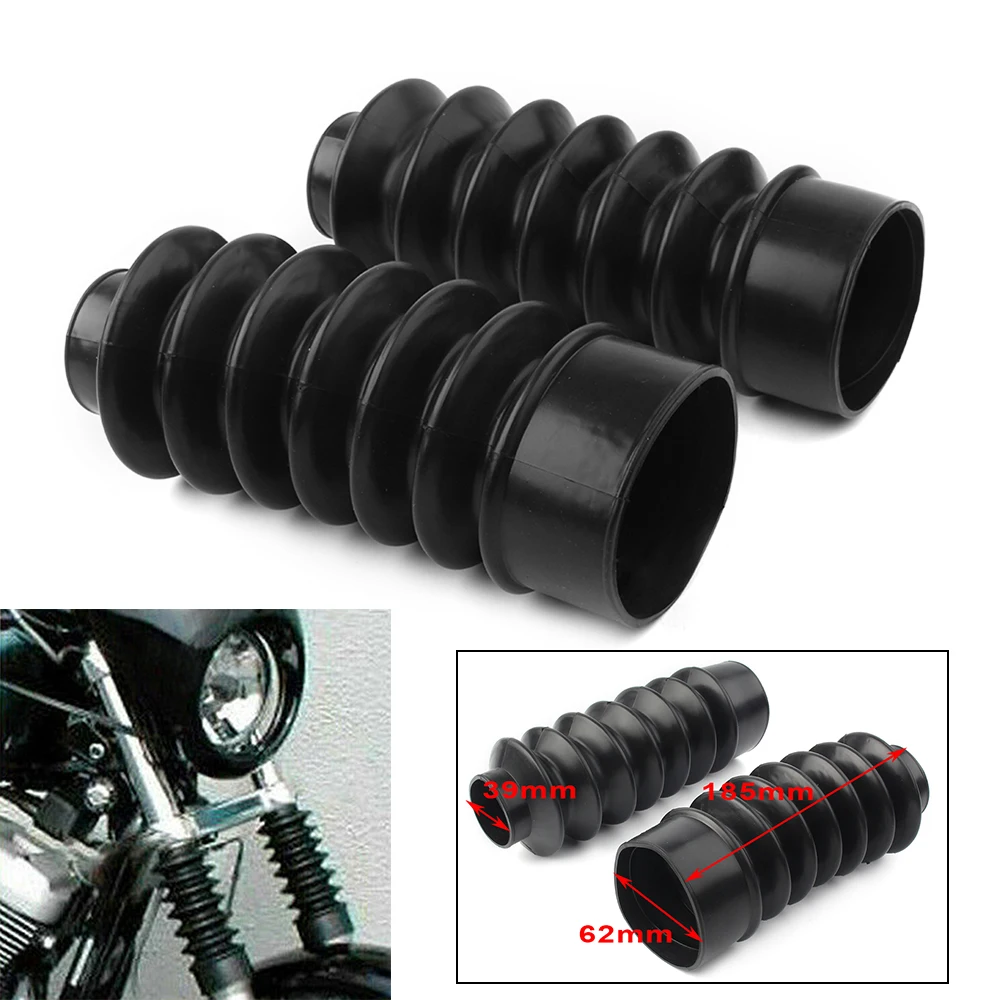 

2Pcs For Harley-Davidson Sportster XL883 1200 HARLEY FXD XL SPORTSTER 39mm Fork Front Gaiters Gators Boot Shock Absorber Rubber