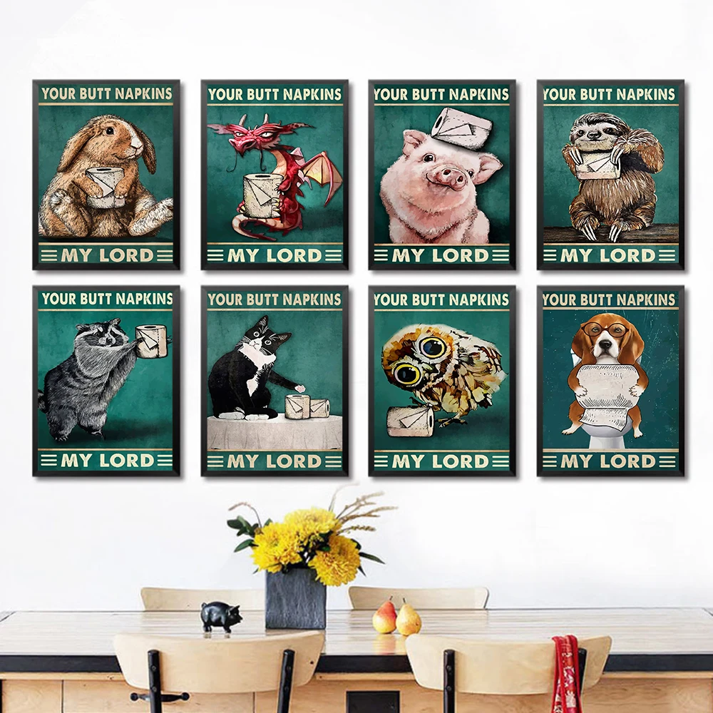 Mental Rabbit Sloth Owl Pig Poster Your Butt Napkins My Lord Art Print Vintage Animal Funny Bathroom Canvas Painting Home Decor
Mental Rabbit Sloth Owl Pig Poster Your Butt Napkins My Lord Art Print Vintage Animal Funny Bathroom Canvas Painting Home Decor
