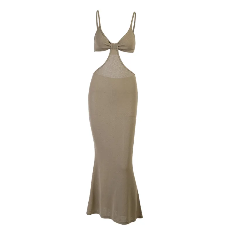Women’s Sexy Suspender Long Dress Fashion Solid Color Hollow Backless High Waist Tight Dress
Women’s Sexy Suspender Long Dress Fashion Solid Color Hollow Backless High Waist Tight Dress