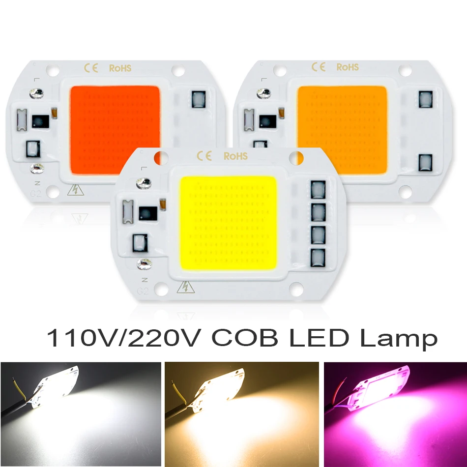 Чип COB для светодиодной лампы 220 В 110 светодиодная лампа 10 Вт 20 30 50 IP65 Smart IC сделай