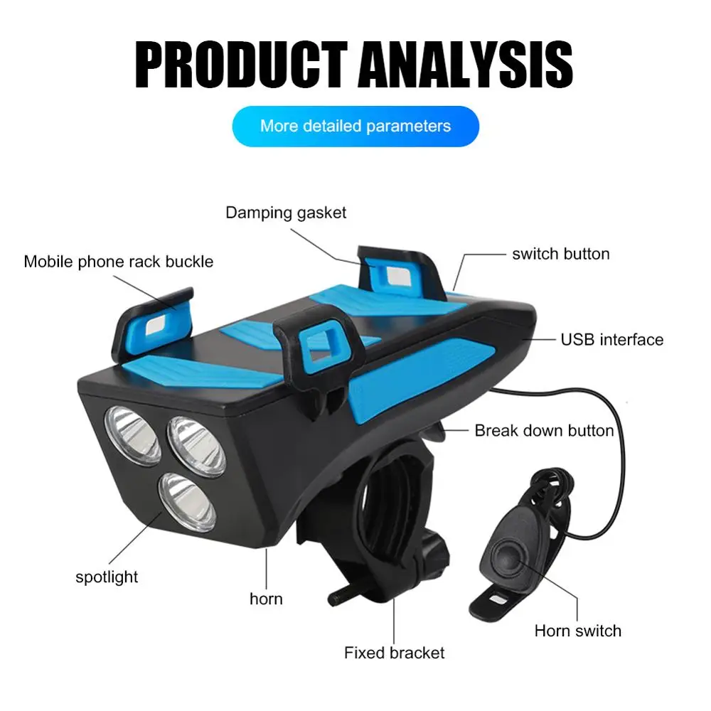 Multifunction 4 IN 1 Bike Light 400 Lumens Bike Flashlight Bike Horn Phone Holder Power Bank Bicycle Front Light Bike Lights
Multifunction 4 IN 1 Bike Light 400 Lumens Bike Flashlight Bike Horn Phone Holder Power Bank Bicycle Front Light Bike Lights