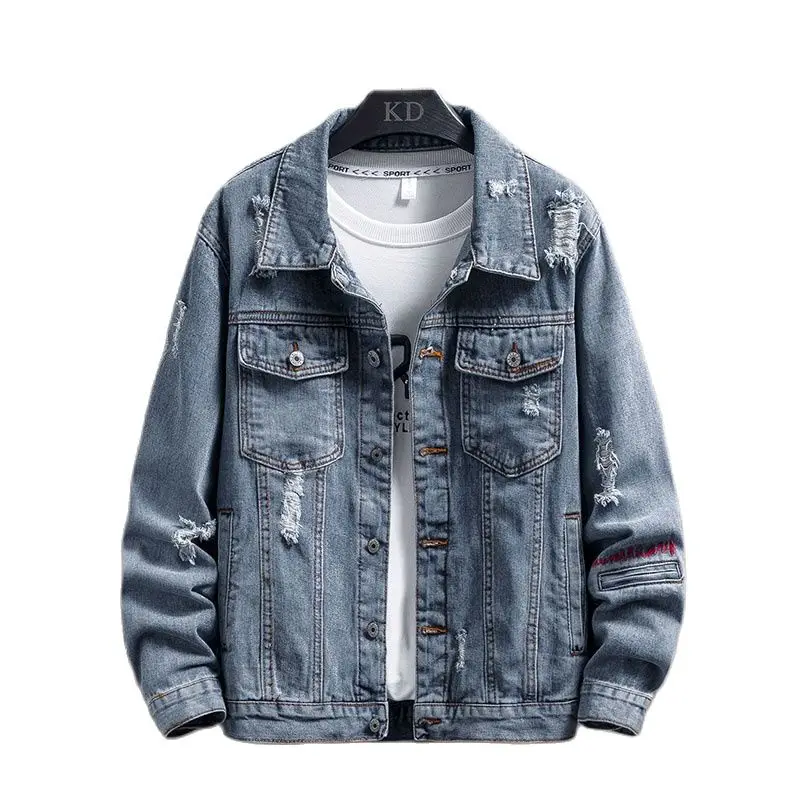 Jackets Jackets Man Denim Jacket Fall Men's Jacket With Lapel Button Door Guard Pocket Adorns Korean All-Match Fashion Jean Top
Jackets Jackets Man Denim Jacket Fall Men's Jacket With Lapel Button Door Guard Pocket Adorns Korean All-Match Fashion Jean Top