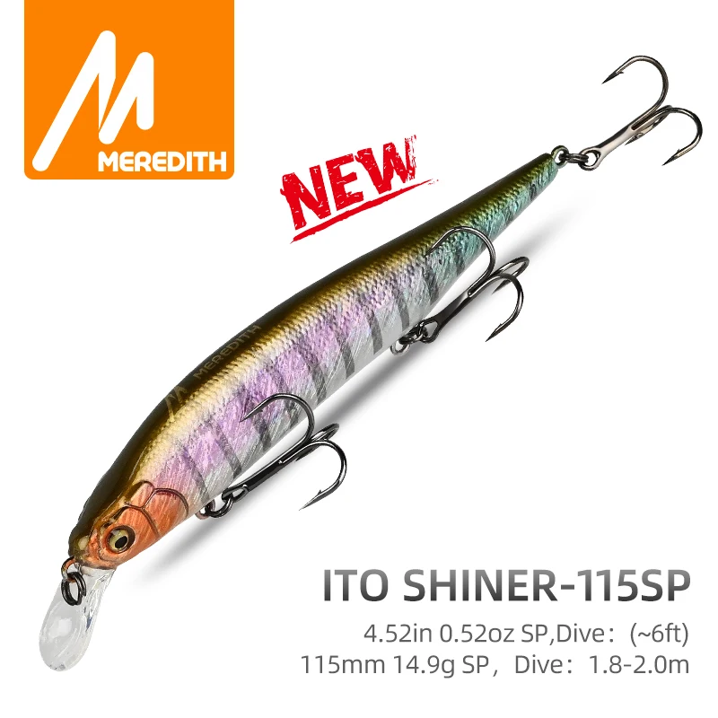 MEREDITH ITO SHINER-115SP Tungsten Weight System Top Fishing Lures Minnow Wobbler Quality Fishing Tackle Hooks For Fishing
MEREDITH ITO SHINER-115SP Tungsten Weight System Top Fishing Lures Minnow Wobbler Quality Fishing Tackle Hooks For Fishing
