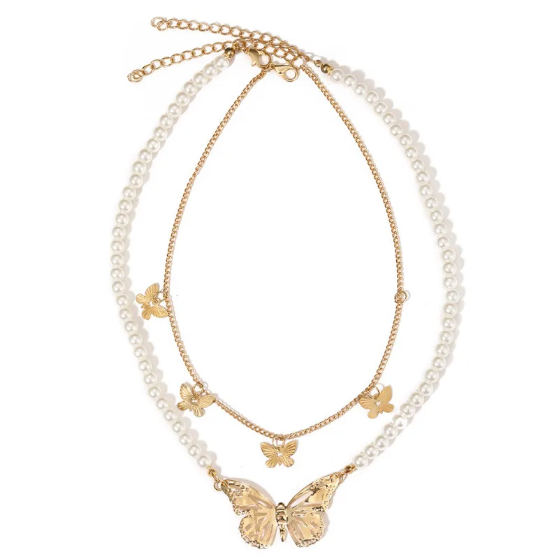 Women Fashion Vintage Double Layer Hollow Butterfly Pendant Pearl Necklaces New Design Jewelry Gift
Women Fashion Vintage Double Layer Hollow Butterfly Pendant Pearl Necklaces New Design Jewelry Gift