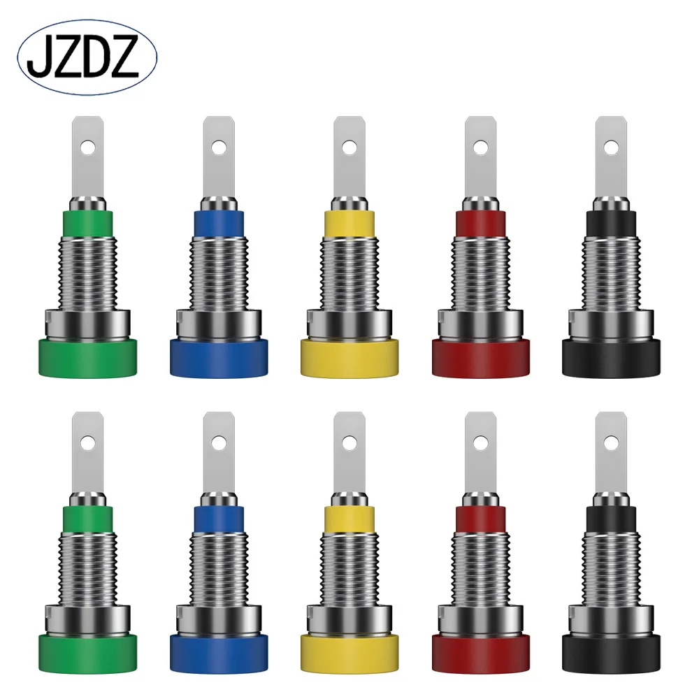 

JZDZ 10pcs 2mm Banana Socket Binding Post Nut Banana Plug Jack Electrical Connector Terminal Test Hole DIY Parts J.40004