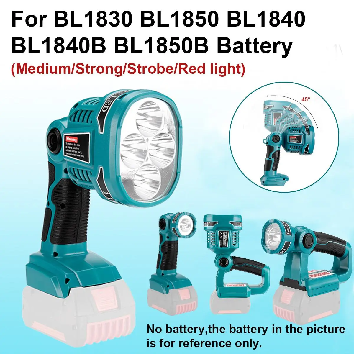 Pistol/Portable 3W/12W 18V LED Lamp Work Light Flashlight For Makita(NO Battery,NO Charger)Lithium Battery USB Outdoor Lighting
Pistol/Portable 3W/12W 18V LED Lamp Work Light Flashlight For Makita(NO Battery,NO Charger)Lithium Battery USB Outdoor Lighting