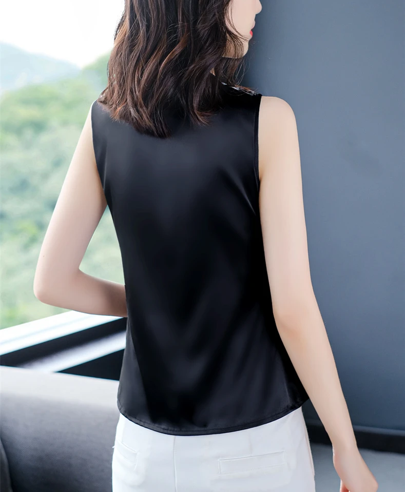 Summer Silk Tank Top Women Satin Office Lady Lace Korean Tank Tops Mesh Sleeveless Black Tops for Women Plus Size XXXL/4XL
Summer Silk Tank Top Women Satin Office Lady Lace Korean Tank Tops Mesh Sleeveless Black Tops for Women Plus Size XXXL/4XL