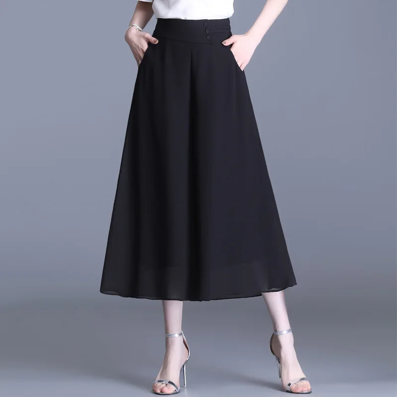 Black Chiffon Wide Leg Pants Skirts for Women 2021 Summer Elegant Vintage Casual Loose Woman Trousers Mom Pants 6671
Black Chiffon Wide Leg Pants Skirts for Women 2021 Summer Elegant Vintage Casual Loose Woman Trousers Mom Pants 6671