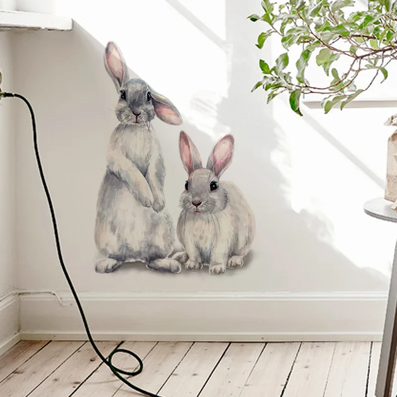 Two Cute Rabbits Wall Sticker Children's Kids Room Home Decoration Removable Wallpaper Living Room Bedroom Mural Bunny Stickers
Two Cute Rabbits Wall Sticker Children's Kids Room Home Decoration Removable Wallpaper Living Room Bedroom Mural Bunny Stickers