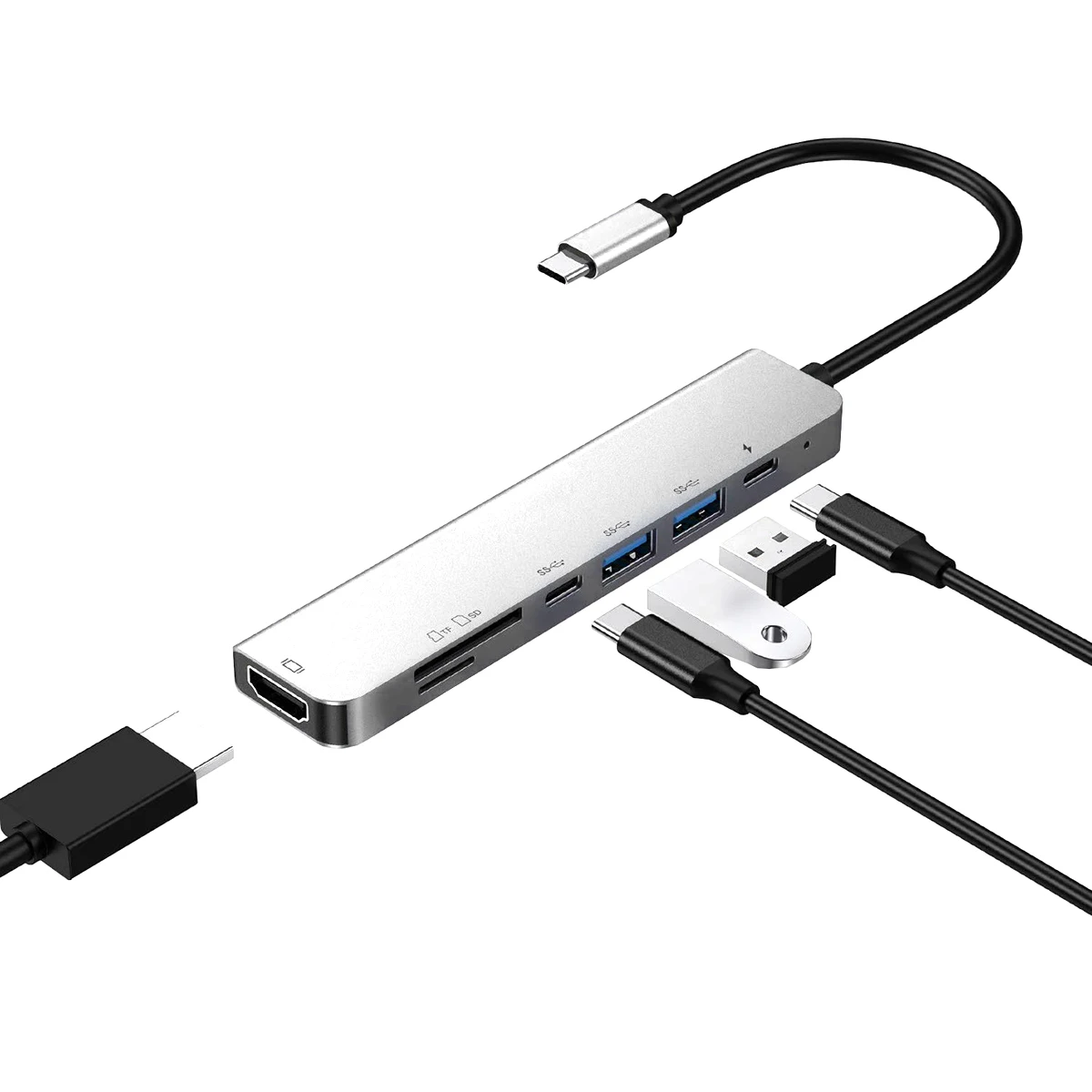 SOONHUA USB-C концентратор Type-C к HDMI USB3.0 PD зарядка концентратор кардридер многопортовый адаптер 7в1 USB концентраторы дропшиппинг Новинка
SOONHUA USB-C концентратор Type-C к HDMI USB3.0 PD зарядка концентратор кардридер многопортовый адаптер 7в1 USB концентраторы дропшиппинг Новинка