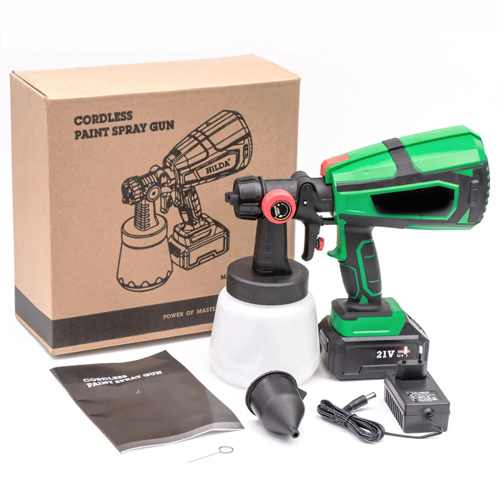 Electric Spray Gun 800W Paint Fence Painting Tool With Large Capacity 1000ml Cup High Power 3000mAh Battery 1.6A Spraying Tool 
Electric Spray Gun 800W Paint Fence Painting Tool With Large Capacity 1000ml Cup High Power 3000mAh Battery 1.6A Spraying Tool