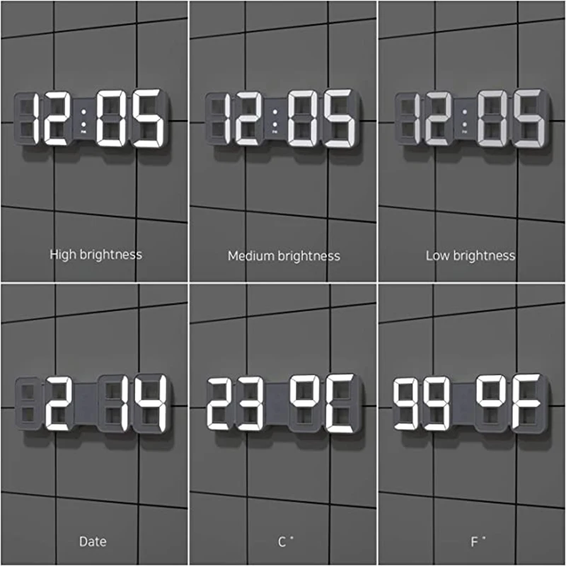 3D LED Wall Clock Modern Design Digital Table Clock Alarm Nightlight Display Table Desktop Clocks Alarm Clock Desktop Home Decor 
3D LED Wall Clock Modern Design Digital Table Clock Alarm Nightlight Display Table Desktop Clocks Alarm Clock Desktop Home Decor