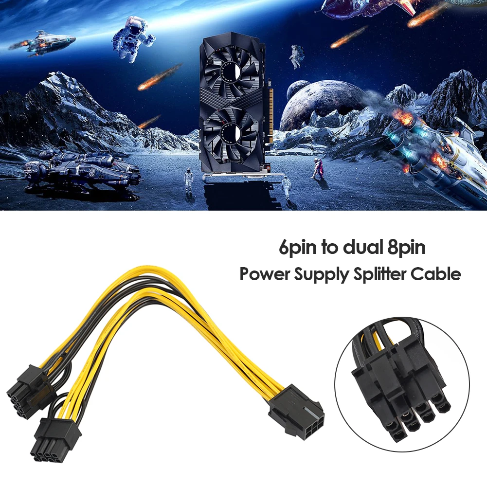 Riser Card Extension Port Adapter PCI-E 6 Pin to Dual 8 Pin Power Splitter Cable Graphics Card PCI Express Adapter
Riser Card Extension Port Adapter PCI-E 6 Pin to Dual 8 Pin Power Splitter Cable Graphics Card PCI Express Adapter