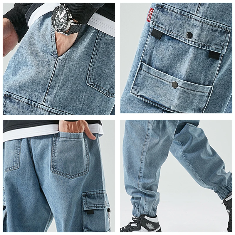 New Hip Hop Cargo Jeans Pants Men Fashion Casual Harem Joggers Trousers Men Streetwear Denim Jeans Men Plus Size M-8XL
New Hip Hop Cargo Jeans Pants Men Fashion Casual Harem Joggers Trousers Men Streetwear Denim Jeans Men Plus Size M-8XL