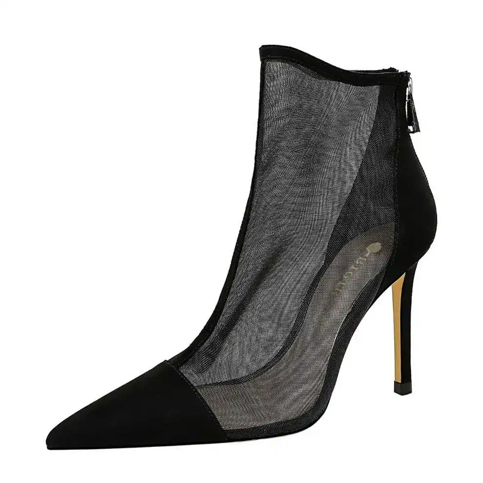 sexy nightclub show thin mesh hollow high heels women's shoes thin heels pointed boots
sexy nightclub show thin mesh hollow high heels women's shoes thin heels pointed boots