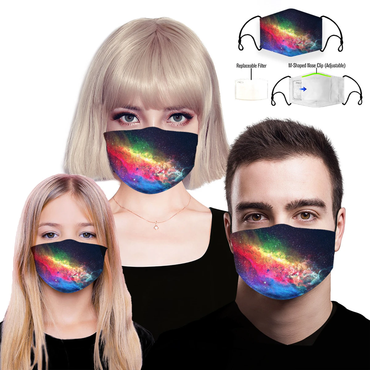 Facial Mask Cotton Colorful Rainbow Universe Printed Masks Reusable Washable Cosplay Party Cool Child Adult Parent-Child
Facial Mask Cotton Colorful Rainbow Universe Printed Masks Reusable Washable Cosplay Party Cool Child Adult Parent-Child