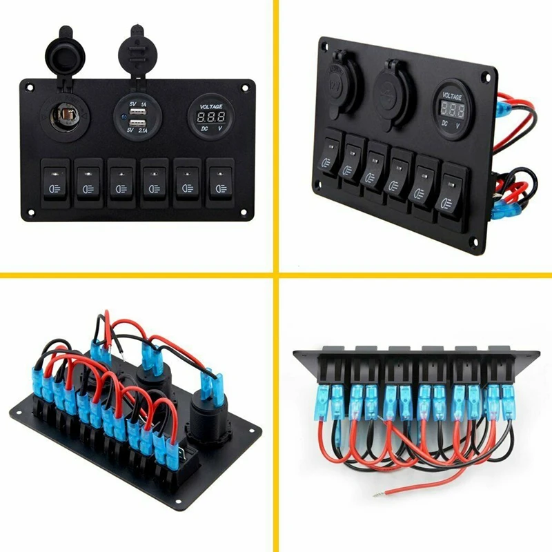Car Marine Boat 6 Gang Waterproof Circuit Blue LED Rocker Switch Panel Breaker Dual USB
Car Marine Boat 6 Gang Waterproof Circuit Blue LED Rocker Switch Panel Breaker Dual USB