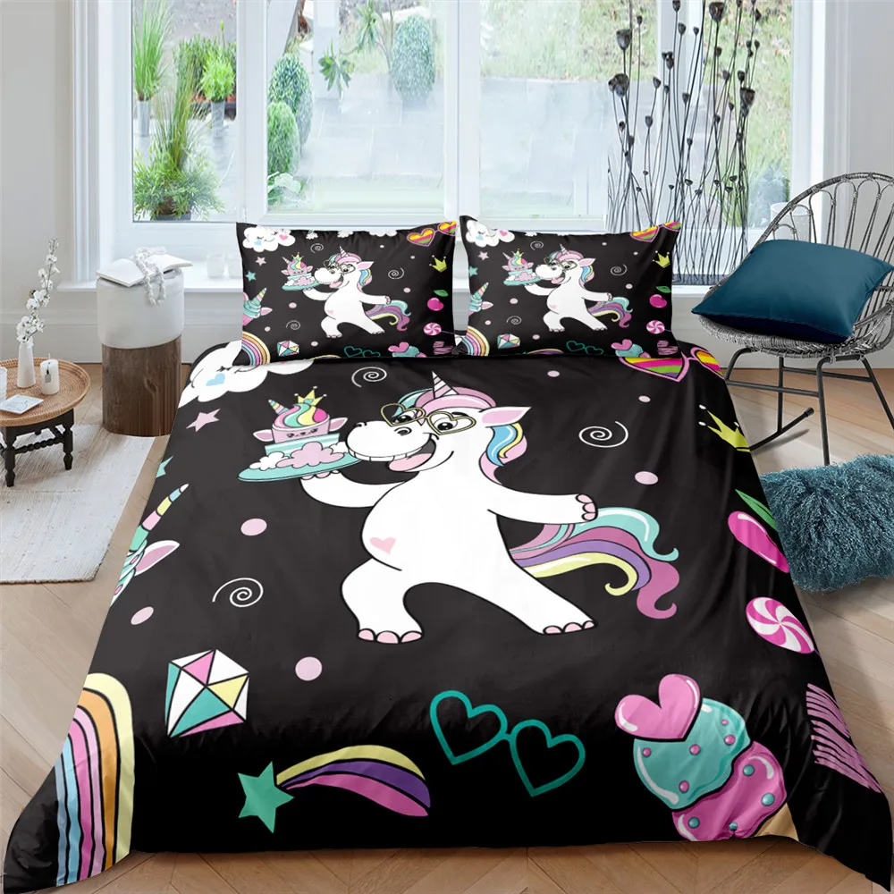 3D Digital Printing Cute Cartoon Unicorn Bedding Set Duvet Cover Set For Kids Children Quilt Cover Set Queen King Size
3D Digital Printing Cute Cartoon Unicorn Bedding Set Duvet Cover Set For Kids Children Quilt Cover Set Queen King Size