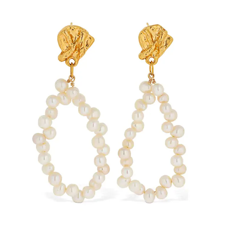 Fashion new natural pearl earrings, temperament fashion accessories alternative circle geometric earrings
Fashion new natural pearl earrings, temperament fashion accessories alternative circle geometric earrings