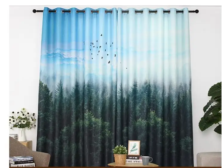 Customized curtains, simple and modern style rent a house landscape painting curtain cloth bedroom living room shading
Customized curtains, simple and modern style rent a house landscape painting curtain cloth bedroom living room shading