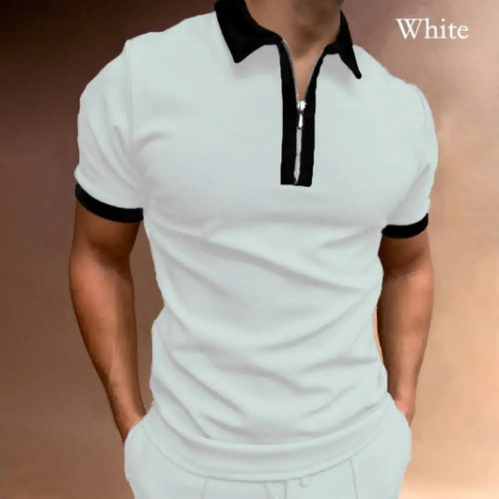 Men Short Sleeve Polo Shirts Casual Turn-down Collar Patchwork Zip Design Tops Sports Fitness Bodybuilding Men's Streetwear
Men Short Sleeve Polo Shirts Casual Turn-down Collar Patchwork Zip Design Tops Sports Fitness Bodybuilding Men's Streetwear