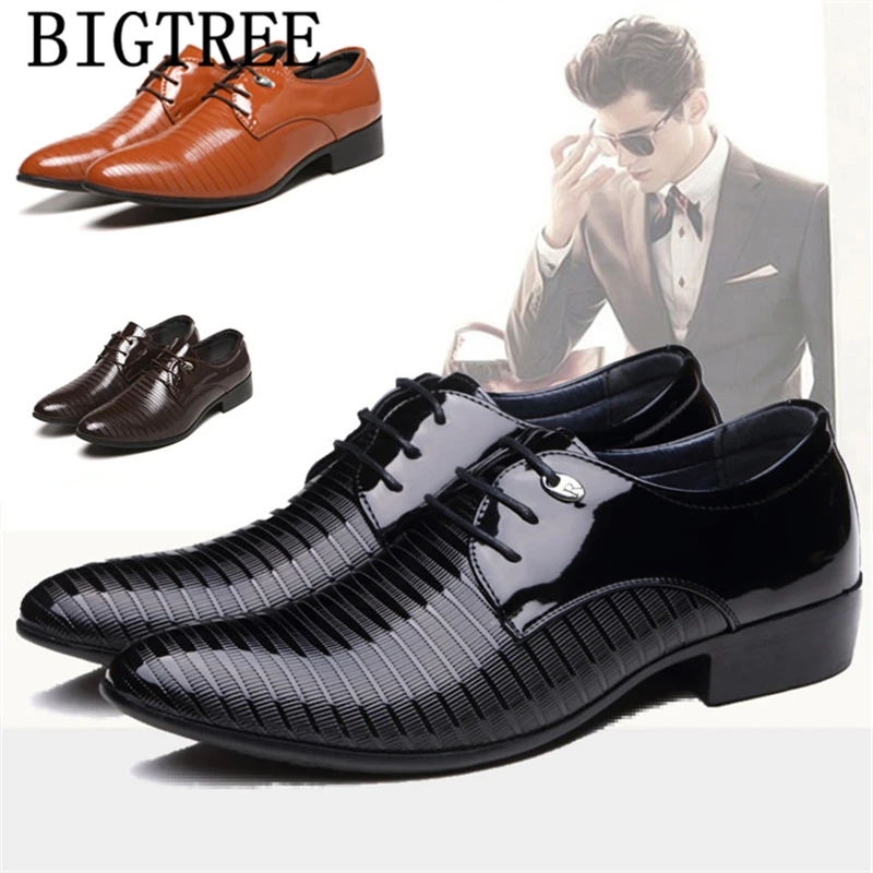 Patent Leather Shoes Men Formal Designer Brown Dress Office Shoes Men Classic 2021 Plus Size Dress Business Shoes Italian Dress
Patent Leather Shoes Men Formal Designer Brown Dress Office Shoes Men Classic 2021 Plus Size Dress Business Shoes Italian Dress