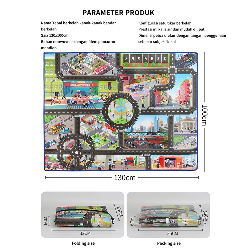 130*100cm Collapsible Play Blanket Pad Rug Multifunctional Picnic Mat Large City Traffic Play Mat Play Game Indoor Outdoor Mat
130*100cm Collapsible Play Blanket Pad Rug Multifunctional Picnic Mat Large City Traffic Play Mat Play Game Indoor Outdoor Mat
