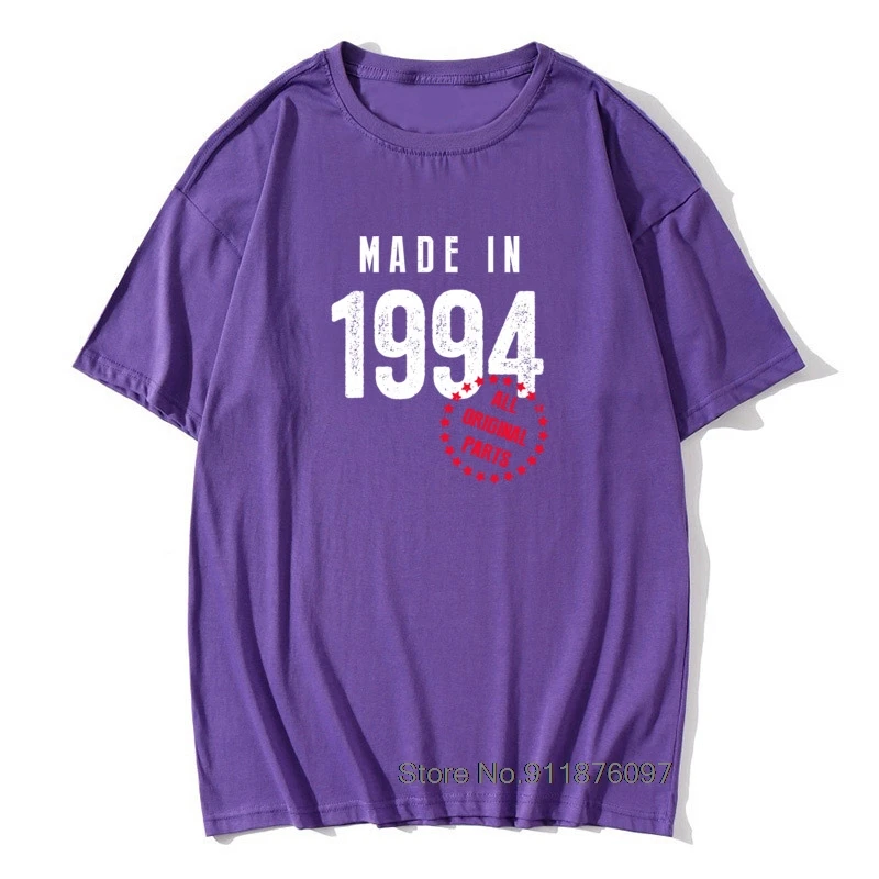 Men T-Shirt Made in 1994 Birthday 27 Years Present Graphic Short Sleeve Retro Round Collar 100% Cotton TShirts Birthday Gift
Men T-Shirt Made in 1994 Birthday 27 Years Present Graphic Short Sleeve Retro Round Collar 100% Cotton TShirts Birthday Gift