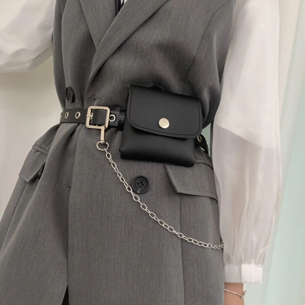 Модная поясная сумка для женщин, забавная сумочка из искусственной кожи, простой женский подарок, сумка на пояс с цепочкой для телефона, пов... 
Модная поясная сумка для женщин, забавная сумочка из искусственной кожи, простой женский подарок, сумка на пояс с цепочкой для телефона, пов...