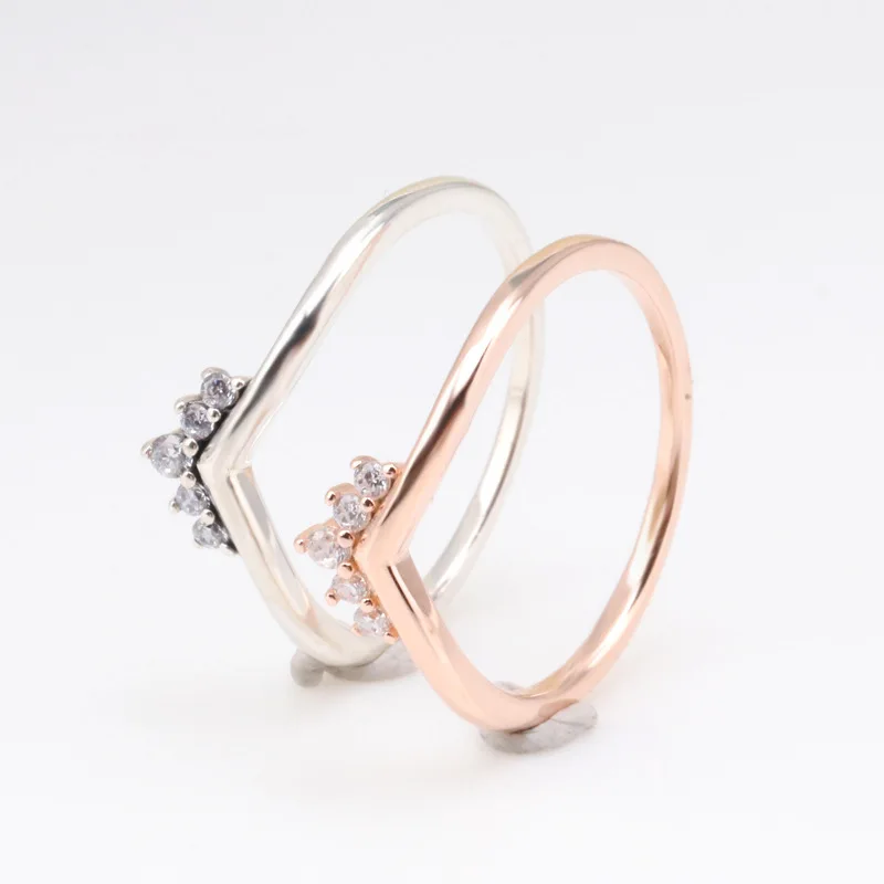 Original 925 Sterling Silver pan Ring Rose Tiara Wishbone Rings With Cystal For Women Wedding Party Gift Fashion Jewelry
Original 925 Sterling Silver pan Ring Rose Tiara Wishbone Rings With Cystal For Women Wedding Party Gift Fashion Jewelry