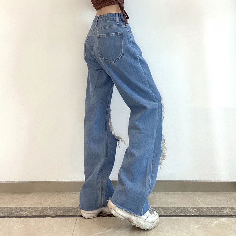 2021 Hot Sale INS Girls Jeans Fashion Holes Ripped Tassels Blue Jeans Women Real Pictures High Quality Straight Pants
2021 Hot Sale INS Girls Jeans Fashion Holes Ripped Tassels Blue Jeans Women Real Pictures High Quality Straight Pants