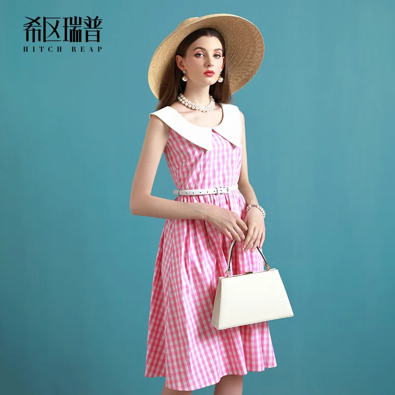 Hepburn French Retro Dress With High Waist And Over The Knee Very Fairy Temperament Dress Female Sweet Pink Plaid
Hepburn French Retro Dress With High Waist And Over The Knee Very Fairy Temperament Dress Female Sweet Pink Plaid