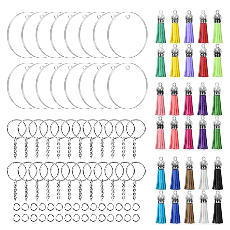 X4YA 120 Pieces Key Ring Acrylic Blanks Keychain Tassel Set Including Round Acrylic Keychain Blanks(2 Inch and 3 Inch) Key Rings
X4YA 120 Pieces Key Ring Acrylic Blanks Keychain Tassel Set Including Round Acrylic Keychain Blanks(2 Inch and 3 Inch) Key Rings