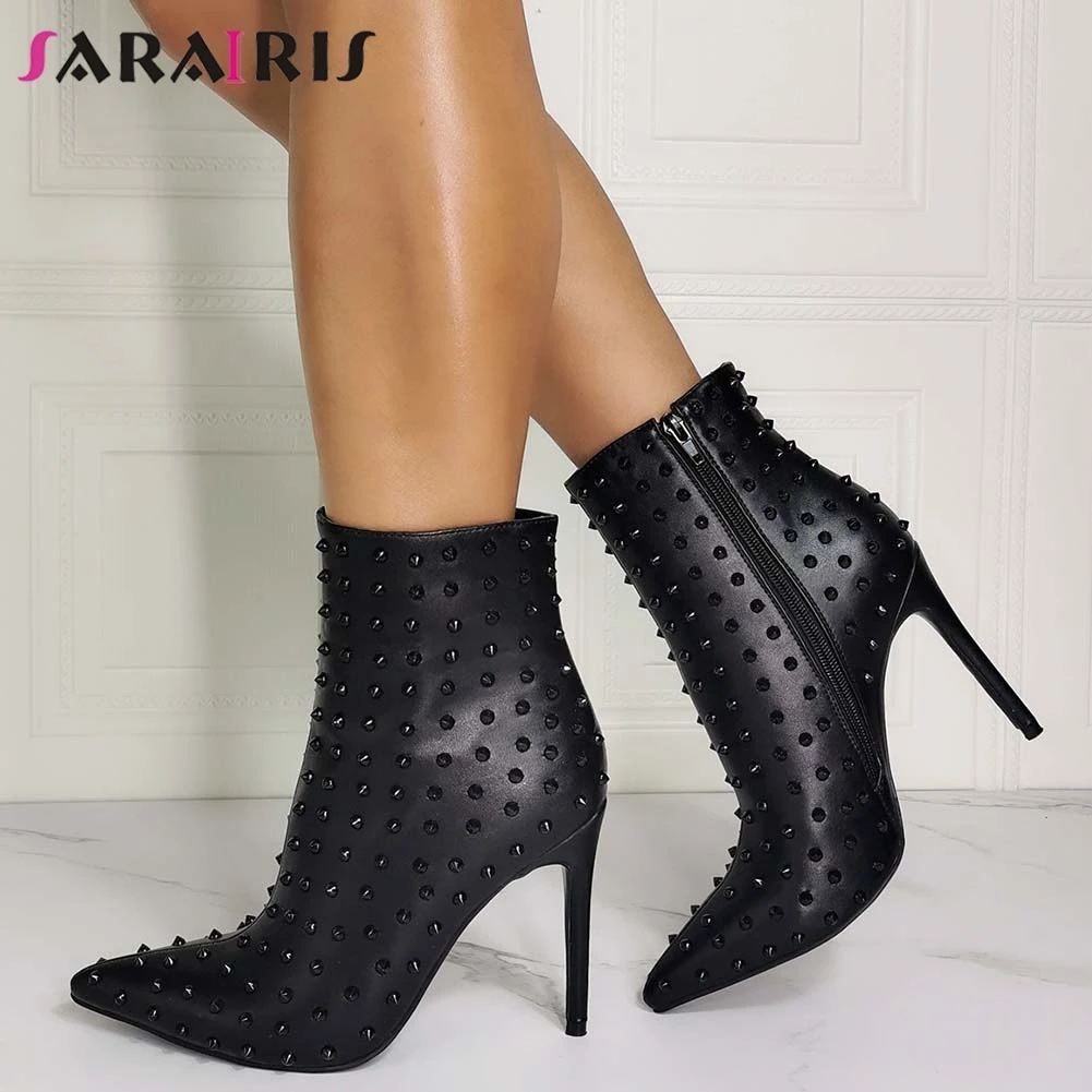 SARAIRIS Large Size 36-43 Ladies Autumn Sexy Mature Boots Ankle Boots Women Pointed Toe Thin High Heels Rivet Shoes Woman
SARAIRIS Large Size 36-43 Ladies Autumn Sexy Mature Boots Ankle Boots Women Pointed Toe Thin High Heels Rivet Shoes Woman