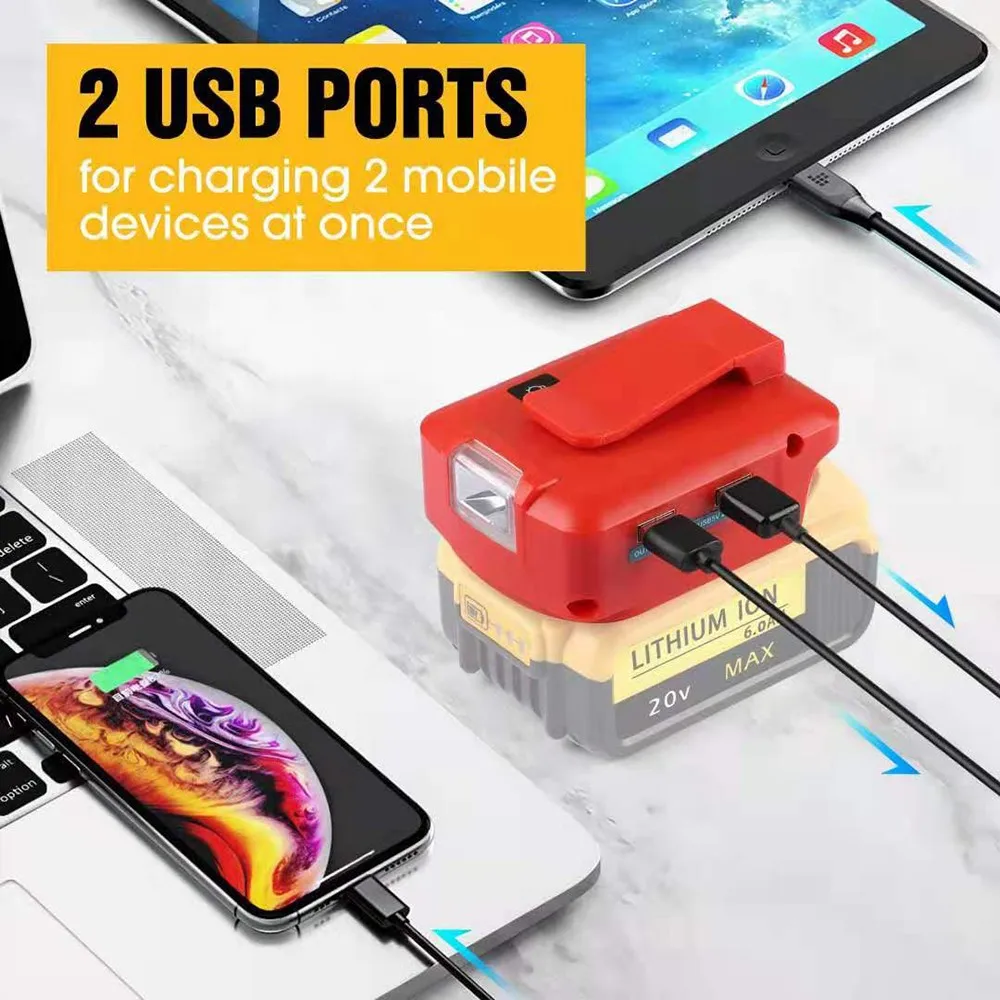 1 шт., адаптер питания с двойным USB-портом для Dewalt / Milwaukee + 12 В постоянного тока
1 шт., адаптер питания с двойным USB-портом для Dewalt / Milwaukee + 12 В постоянного тока