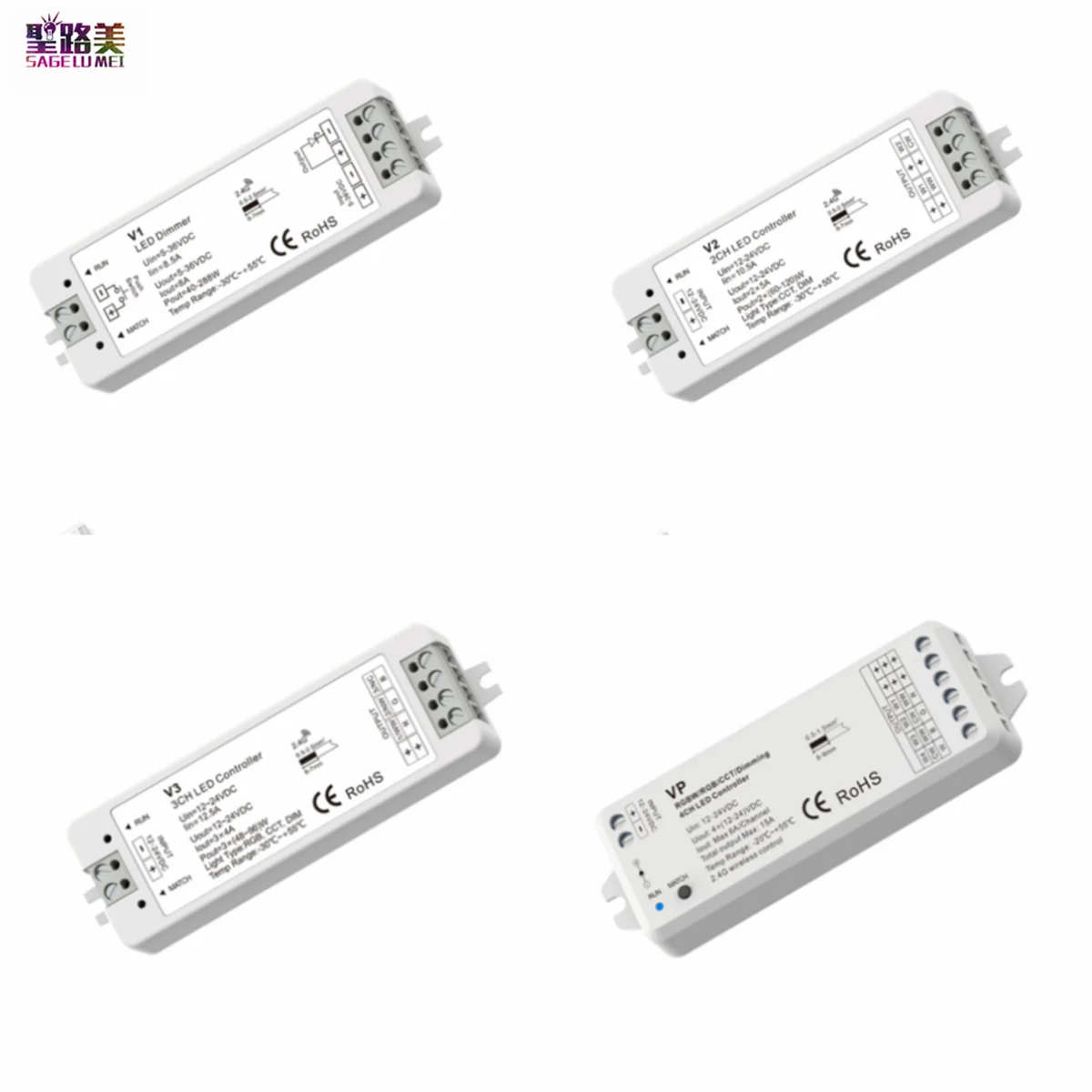 DC12-24V V3 VP V5-M RGBW RGB + CCT контроллер V1 V2 один цвет светодиодный диммер 12V CV RF 2 4G для