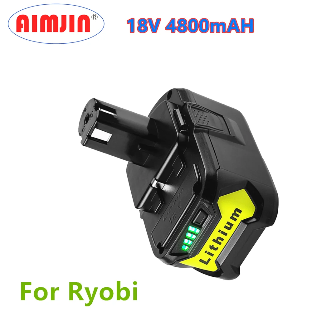 

Литий-ионный аккумулятор высокой емкости 18 в 4800 мАч для Ryobi P108 RB18L40, аккумуляторная батарея для электроинструмента Ryobi ONE