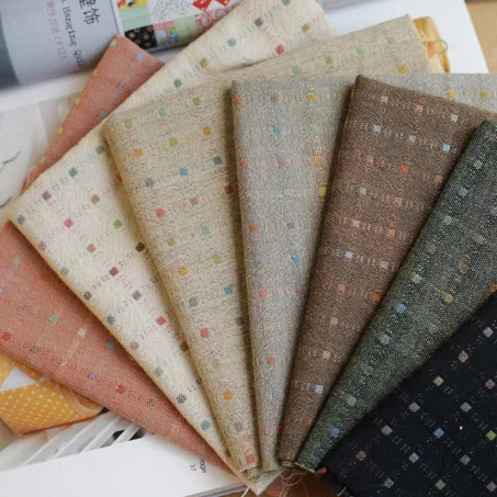 Сделай Сам японская маленькая ткань групповая окрашенная пряжа ткань, для шитья ручной работы лоскутное стеганое шитье, сетка в полоску в горошек